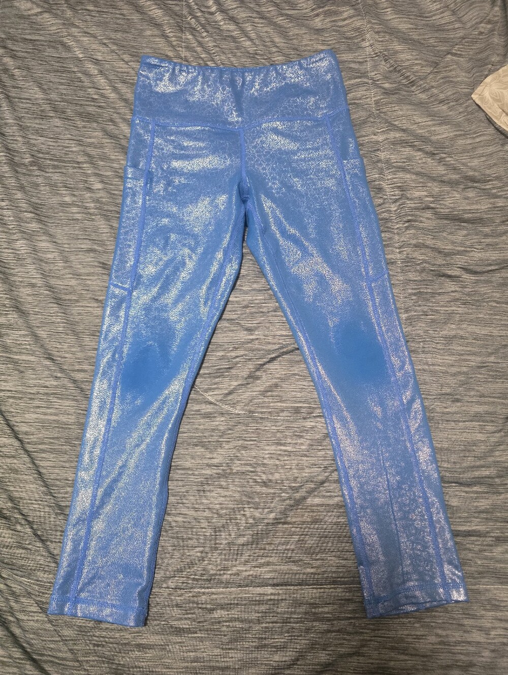 ZYIA Shimmery Light Blue Kids Leggings